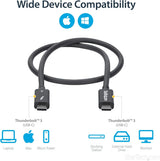 StarTech Thunderbolt 3 Cable - 40Gbps - Daisy Chainable - Passive - USB C Cable - USB-C Thunderbolt to Thunderbolt Cable (TBLT34MM50CM)