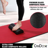 CanDo Black Composite High-Density Foam Rollers for Muscle Restoration Massage Therapy Sport Recovery and Physical Therapy 6" x 36" Half-Round
