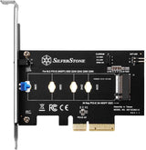 M.2 PCIe NVMe SSD adapter card with Screwless design and CLKREQ# setting support.