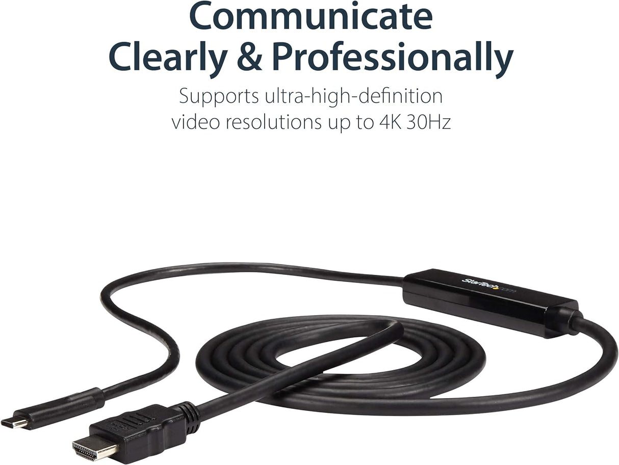 StarTech USB C to HDMI Cable ? 6 ft / 2m ? USB-C to HDMI 4K 60Hz ? USB Type C to HDMI ? Computer Monitor Cable (CDP2HDMM2MB)