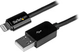 StarTech USBLT3MB StarTech.com 3m (10ft) Long Black Apple 8-pin Lightning Connector to USB Cable for iPhone / iPod / iPad - Lightning/USB for iPhone, iPod, iPad - 9.84 ft - USB - Lightning Proprietary
