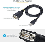 StarTech.com 3ft (1m) USB to Serial Cable, DB9 Male RS232 to USB Converter, USB to Serial Adapter, COM Port Adapter with Prolific IC, 1 (Quantity)