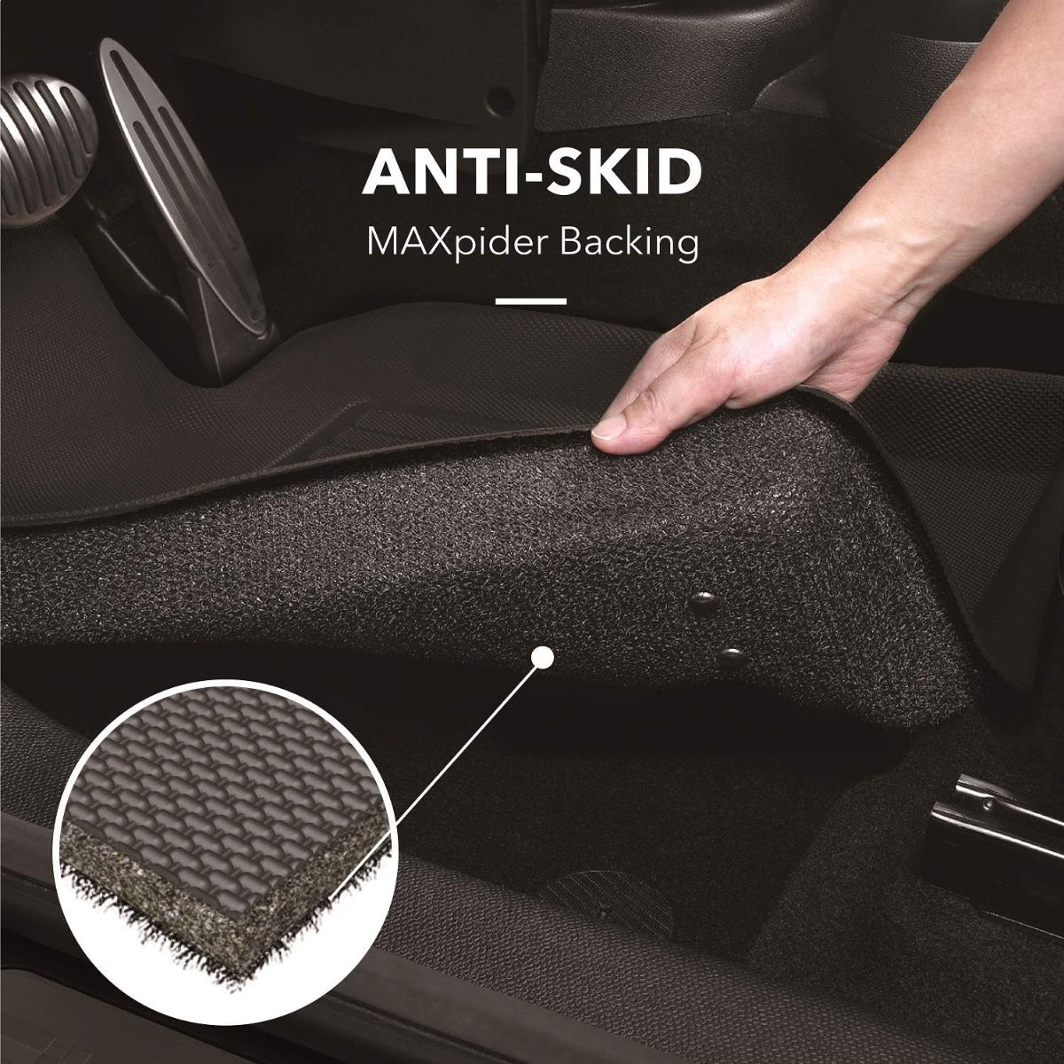 3D Maxpider L1HD07421509 Carbon Fiber Embossed Pattern CPE & SDN Kagu Black 2nd Row 3 Piece for 2016 Honda Civic