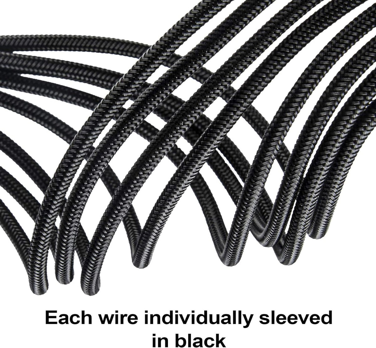 SST-PP07E-MBB, 24pin black sleeve extension cable, 18AWG, black cable comb x 4,