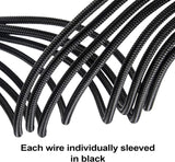 SST-PP07E-MBB, 24pin black sleeve extension cable, 18AWG, black cable comb x 4,