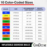 CanDo\xc2\xae Inflatable Stability Exercise Yoga Ball - Yellow - 18" (45 cm)
