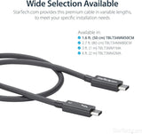 StarTech Thunderbolt 3 Cable - 40Gbps - Daisy Chainable - Passive - USB C Cable - USB-C Thunderbolt to Thunderbolt Cable (TBLT34MM50CM)
