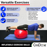 CanDo\xc2\xae Inflatable Stability Exercise Yoga Ball - Yellow - 18" (45 cm)