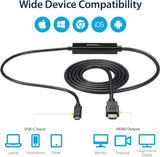 StarTech USB C to HDMI Cable ? 6 ft / 2m ? USB-C to HDMI 4K 60Hz ? USB Type C to HDMI ? Computer Monitor Cable (CDP2HDMM2MB)
