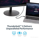 StarTech Thunderbolt 3 Cable - 40Gbps - Daisy Chainable - Passive - USB C Cable - USB-C Thunderbolt to Thunderbolt Cable (TBLT34MM50CM)
