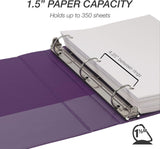 Samsill Durable 1.5 Inch View D-Ring Binder - Fashion Assortment 4 Pack, Assorted, 4 / Pack (Quantity)