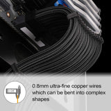 SST-PP07E-MBB, 24pin black sleeve extension cable, 18AWG, black cable comb x 4,