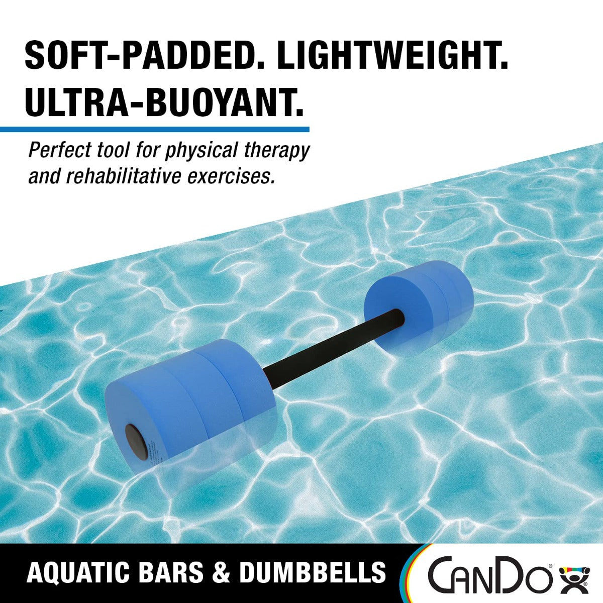 CanDo Aquatic Swim Bars and Dumbbells for Hydrotherapy, Swimming, Water Aerobics, Rehab, Swim Lessons, Pool Fitness & Learning to Swim