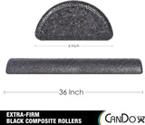 CanDo Black Composite High-Density Foam Rollers for Muscle Restoration Massage Therapy Sport Recovery and Physical Therapy 6" x 36" Half-Round