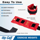 The Cuff Original Adjustable Ankle and Wrist Weight for Yoga, Dance, Running, Cardio, Aerobics, Toning, and Physical Therapy. 2.5 lb - Red