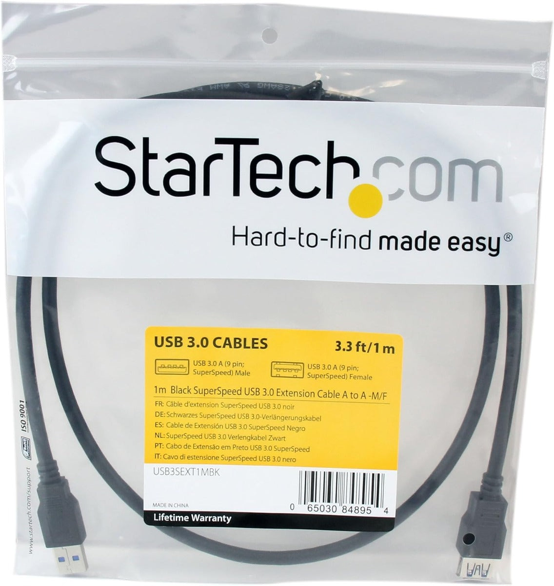 StarTech 1m Black SuperSpeed USB 3.0 Extension Cable A to A - Mhttps://amberww.com/mediahttps://amberww.com/media/catalog/product/catalog/product/f (USB3SEXT1MBK)