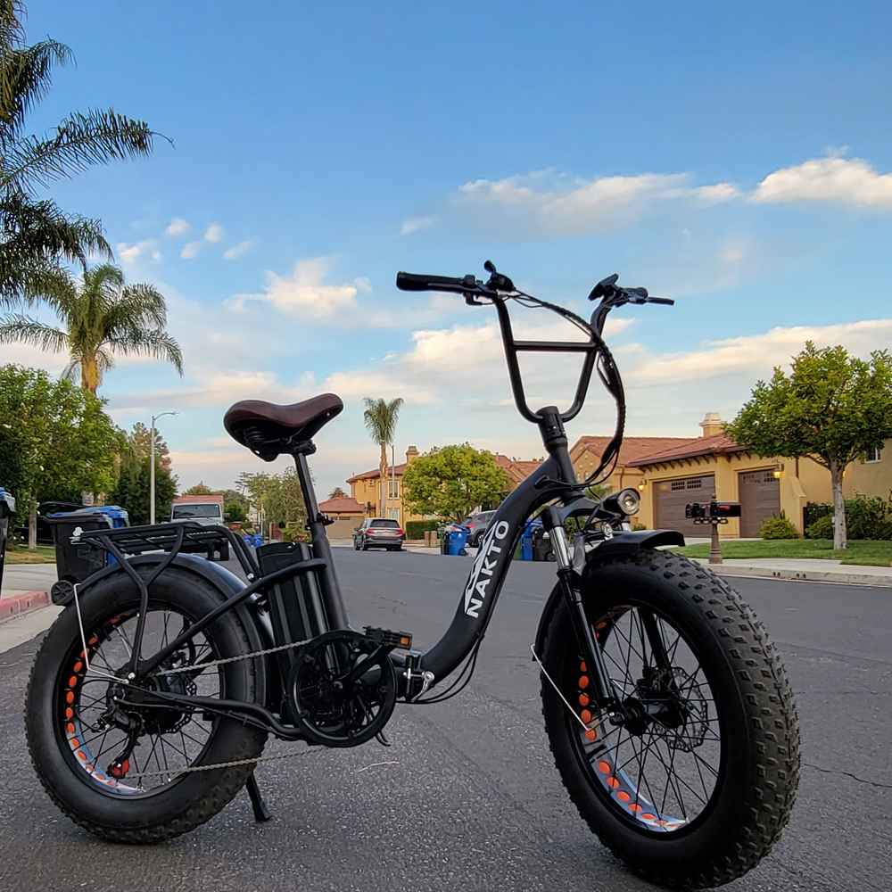 NAKTO 20-Inch Folding Fat Tire Electric Bike, 500W Motor, 48V Battery